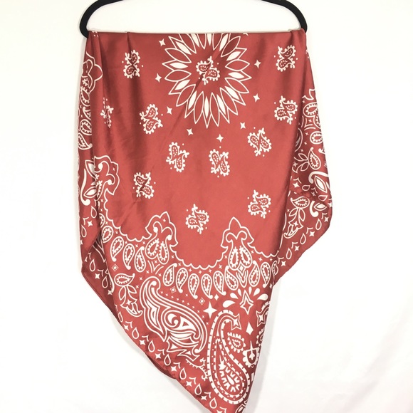 Free People Accessories - Free People Red and White paisley Scarf New